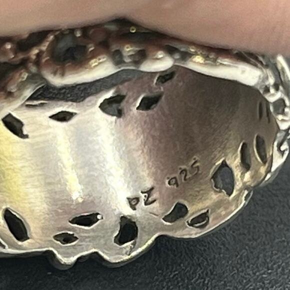 Paz Israel Sterling Silver 
Lace Scroll Design Anxiety Fidget Spinner Ring 8.5 - Picture 8 of 10